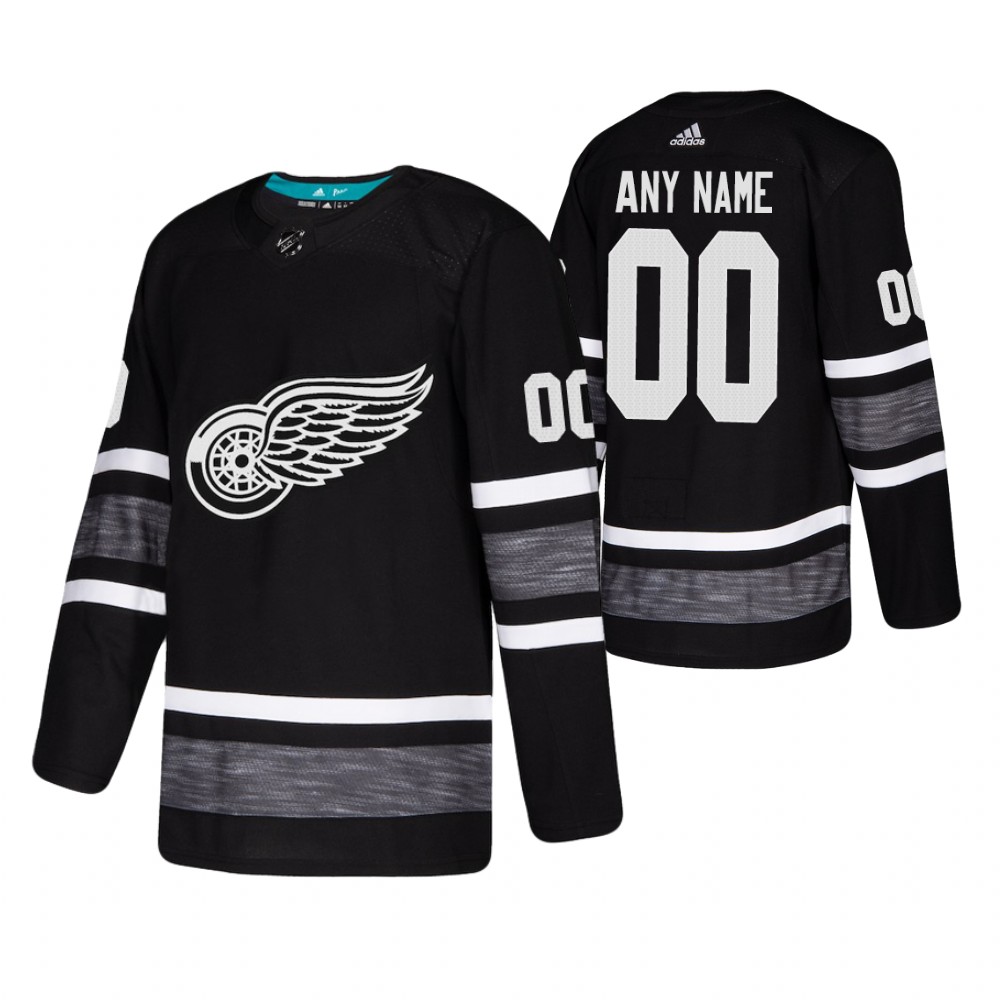 Men's Red Wings #00 Custom Black 2019 NHL All-Star Jersey