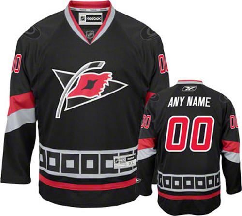 Men's Reebok Carolina Hurricanes Customized Authentic Black Third NHL Jersey