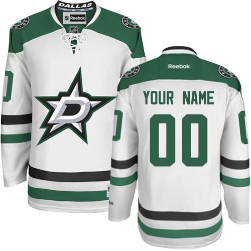 Men's Reebok Dallas Stars Customized Authentic White Away NHL Jersey