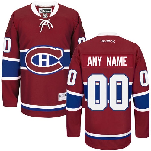 Men's Reebok Montreal Canadiens Customized Authentic Red Home NHL Jersey