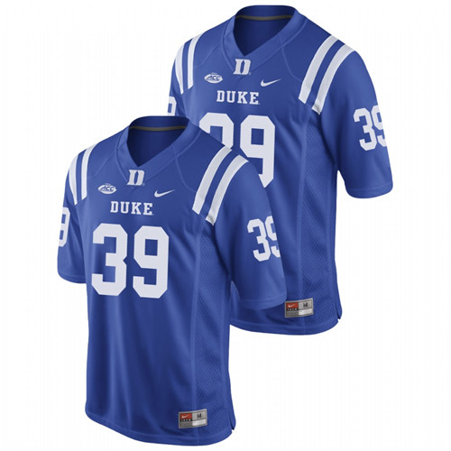 Men's Royal Duke Blue Devils Jeremiah Lewis Replica Game Football Jersey