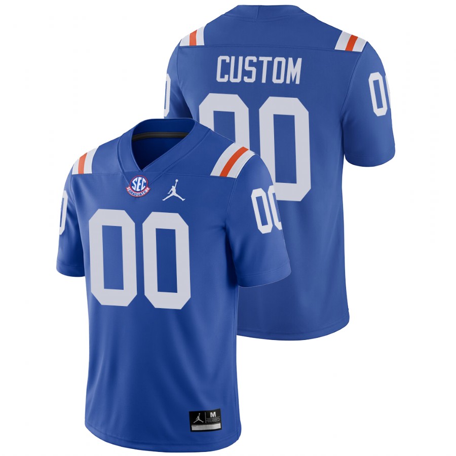 Men's Royal Florida Gators Custom College Football Game Jerseys