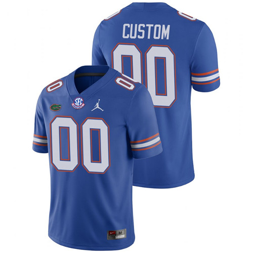 Men's Royal Florida Gators Custom College Football Home Game Jerseys