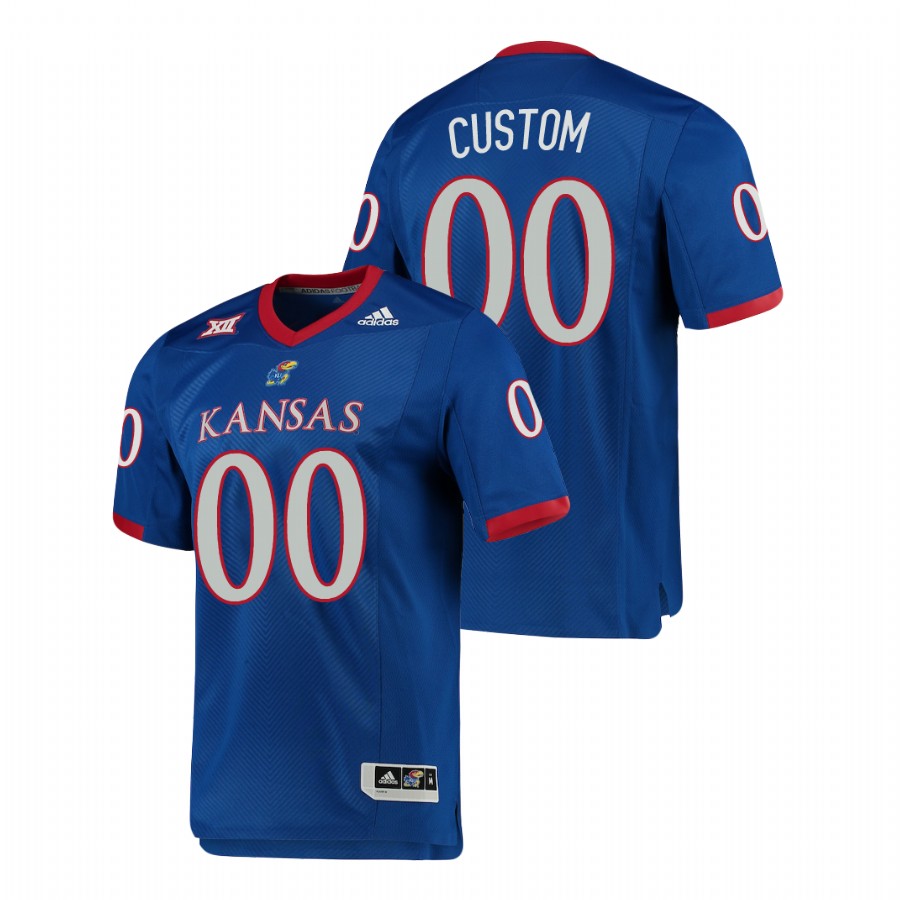 Men's Royal Kansas Jayhawks Custom Premier Football Jersey