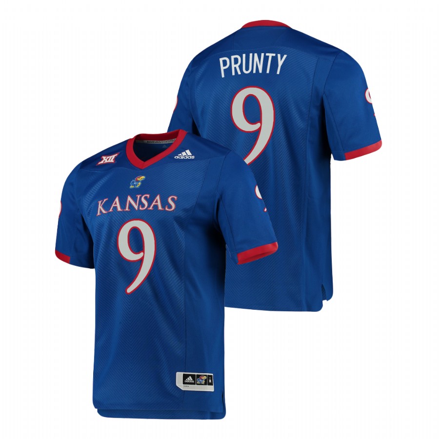 Men's Royal Kansas Jayhawks Karon Prunty Premier Football Jersey