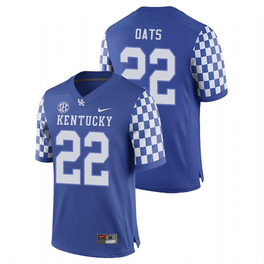 Men's Royal Kentucky Wildcats Chris Oats College Football Game Jersey