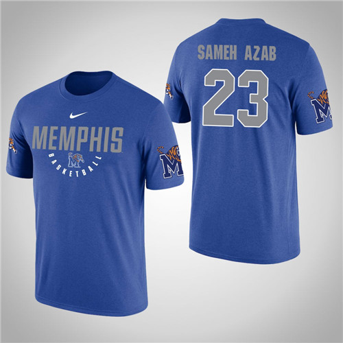 Men's Royal Memphis Tigers #23 Karim Sameh Azab T-Shirt