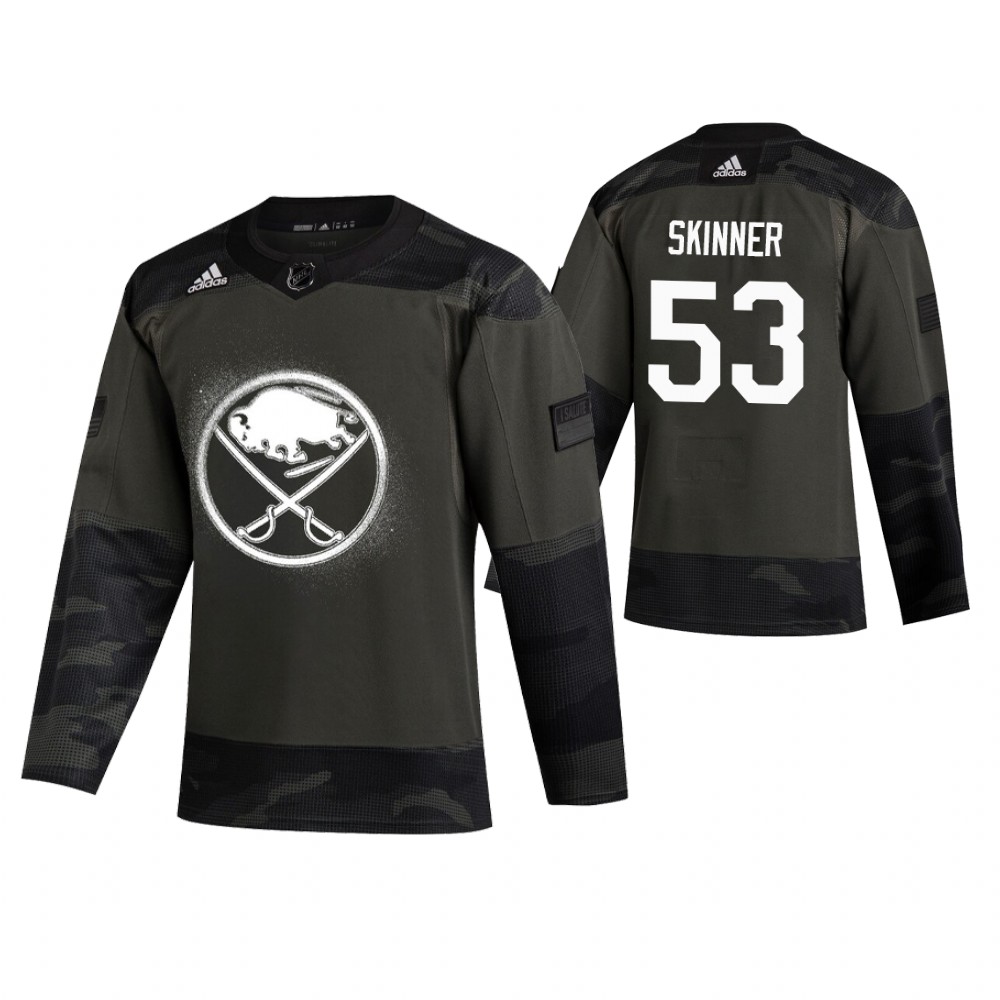 Men's Sabres #53 Jeff Skinner Authentic 2019 Veterans Day Jersey Camo