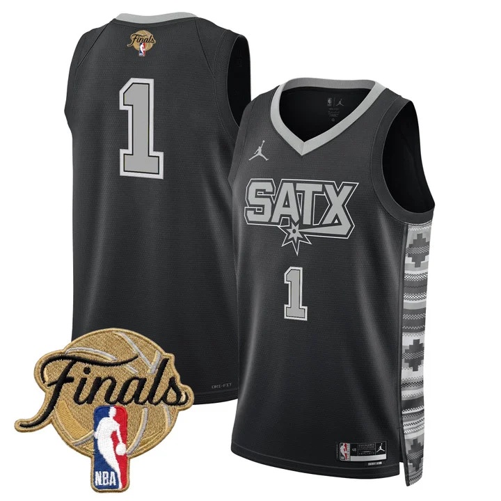 Men's San Antonio Spurs 2026 Finals Swingman Jersey BLACK #1