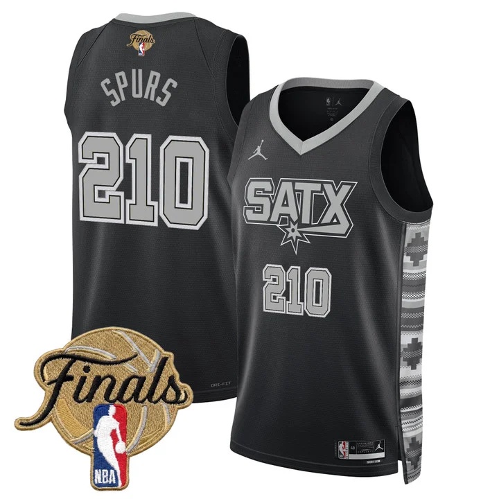 Men's San Antonio Spurs 2026 Finals Swingman Jersey BLACK #210 SPURS