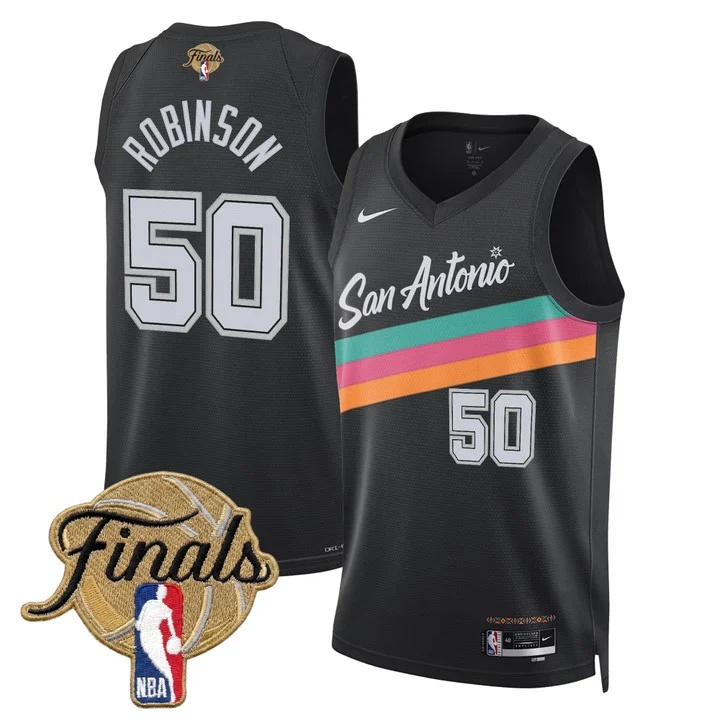 Men's San Antonio Spurs 2026 Finals Swingman Jersey CITY 25-26  #50 DAVID ROBINSON