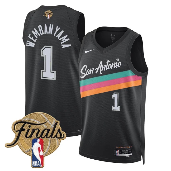 Men's San Antonio Spurs 2026 Finals Swingman Jersey CITY 25-26 #1 VICTOR WEMBANYAMA