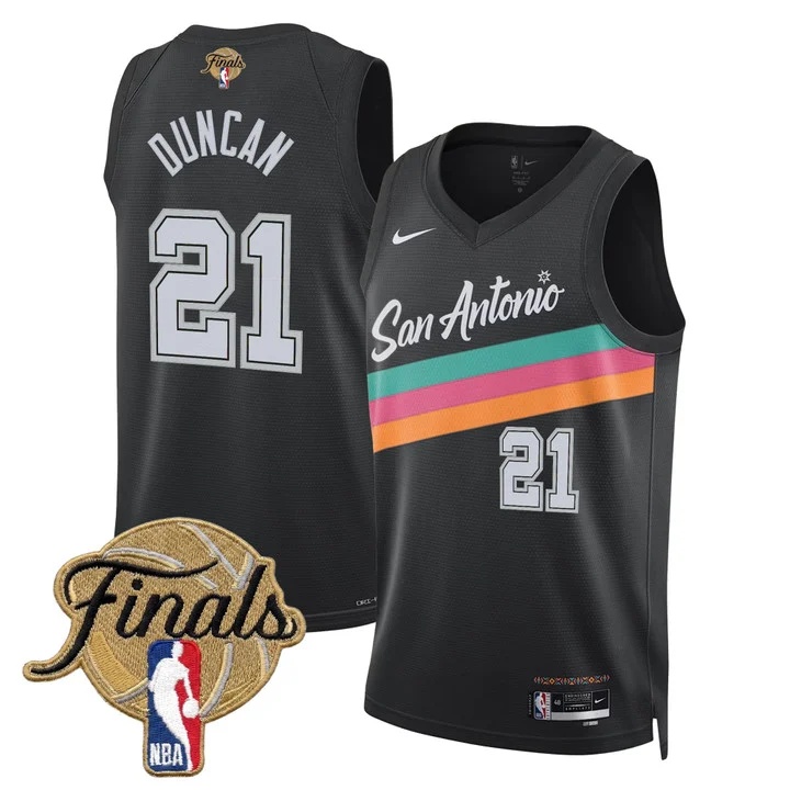 Men's San Antonio Spurs 2026 Finals Swingman Jersey CITY 25-26 #21 TIM DUNCAN