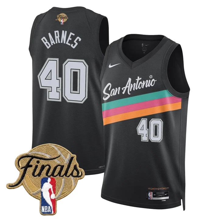 Men's San Antonio Spurs 2026 Finals Swingman Jersey CITY 25-26 #40 HARRISON BARNES