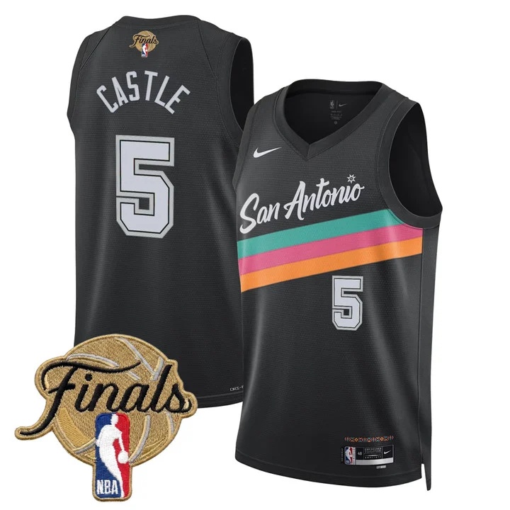 Men's San Antonio Spurs 2026 Finals Swingman Jersey CITY 25-26 #5 STEPHON CASTLE