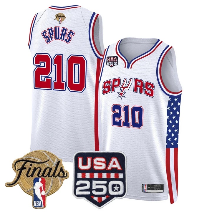 Men's San Antonio Spurs America 250 Edition 2026 Finals patch Swingman Jersey #210 SPURS