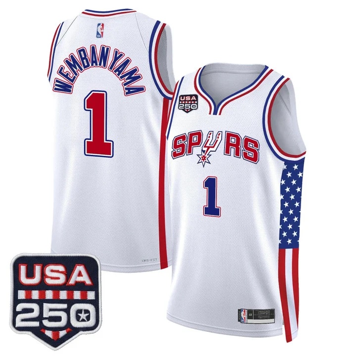 Men's San Antonio Spurs America 250 Edition Swingman Jersey #1 VICTOR WEMBANYAMA