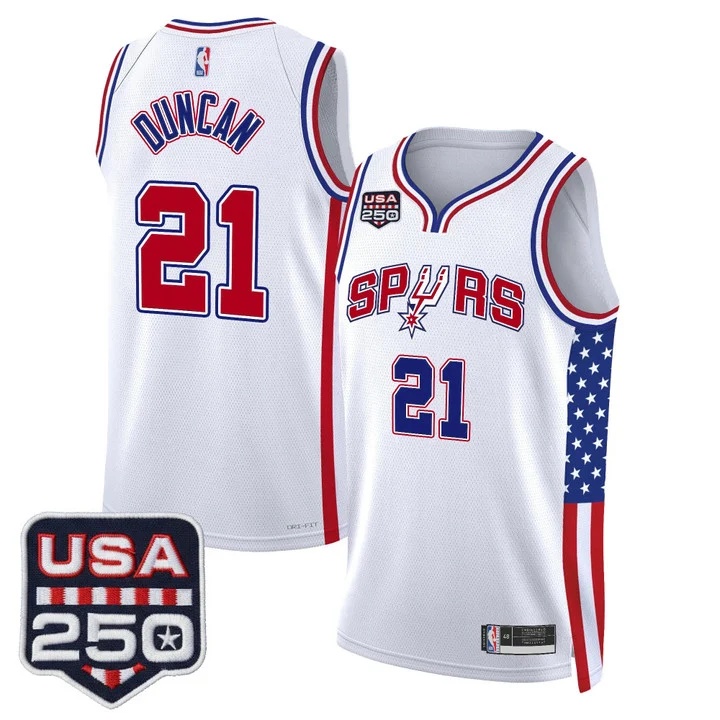 Men's San Antonio Spurs America 250 Edition Swingman Jersey #21 TIM DUNCAN