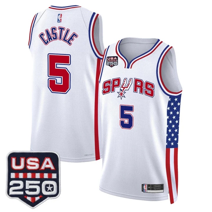 Men's San Antonio Spurs America 250 Edition Swingman Jersey #5 STEPHON CASTLE
