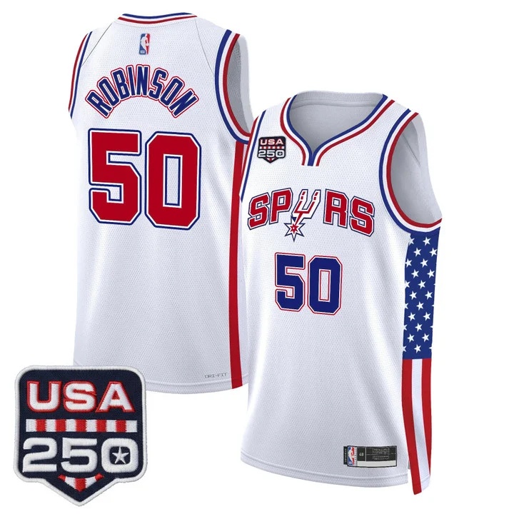 Men's San Antonio Spurs America 250 Edition Swingman Jersey #50 DAVID ROBINSON