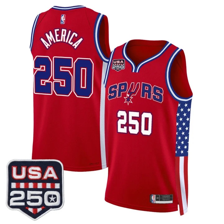 Men's San Antonio Spurs America 250 Edition Swingman Jersey RED #250 AMERICA