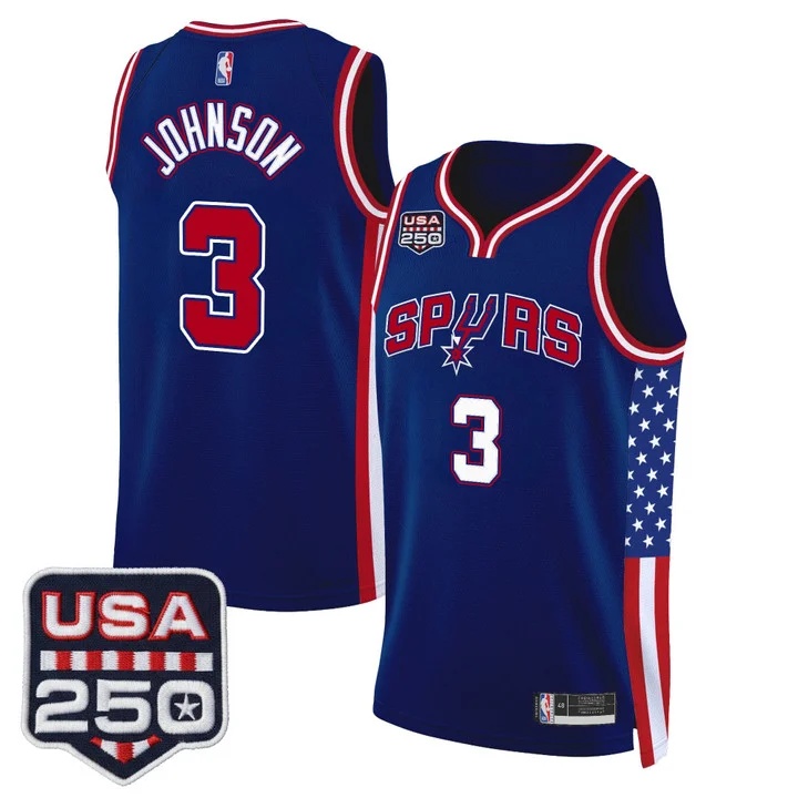 Men's San Antonio Spurs America 250 Edition Swingman Jersey ROYAL #3 KELDON JOHNSON