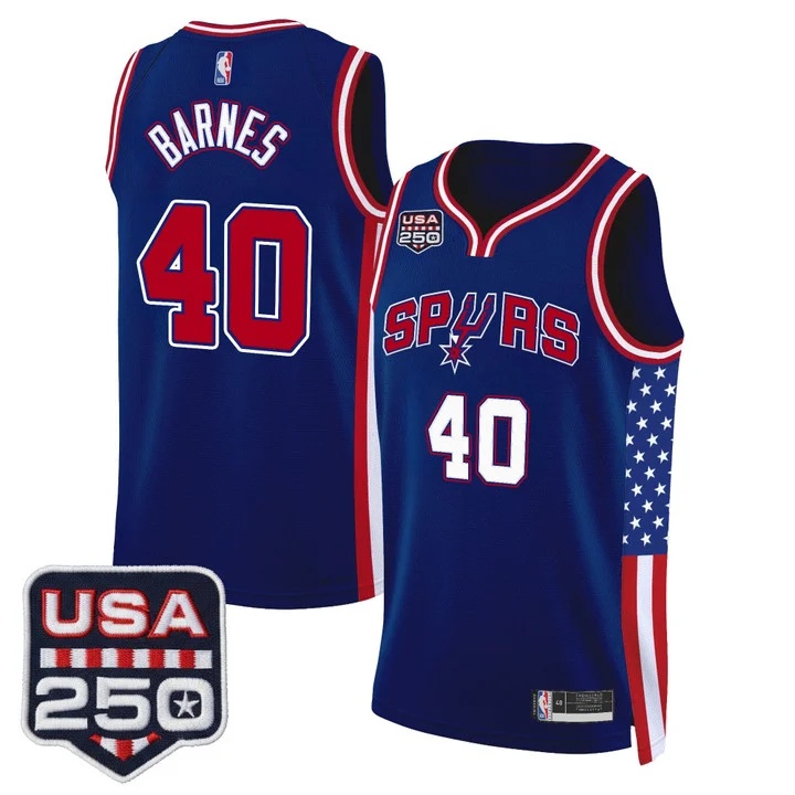 Men's San Antonio Spurs America 250 Edition Swingman Jersey ROYAL #40 HARRISON BARNES