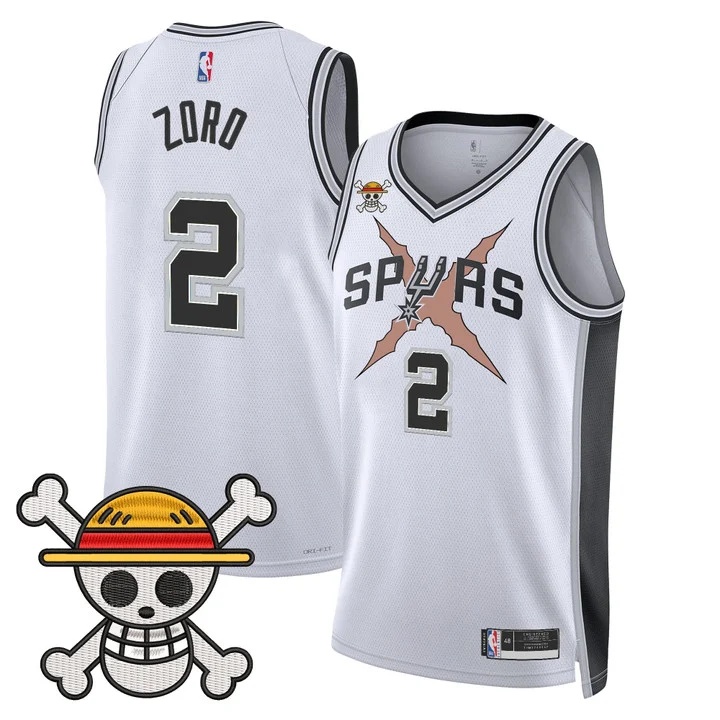 Men's San Antonio Spurs x One Piece Jersey Collection #2 ZORO