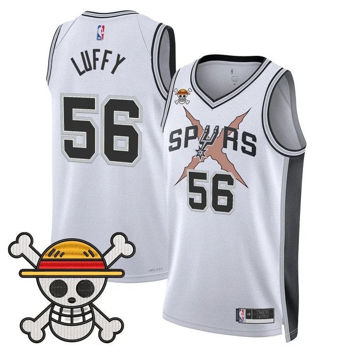 Men's San Antonio Spurs x One Piece Jersey Collection #56 LUFFY