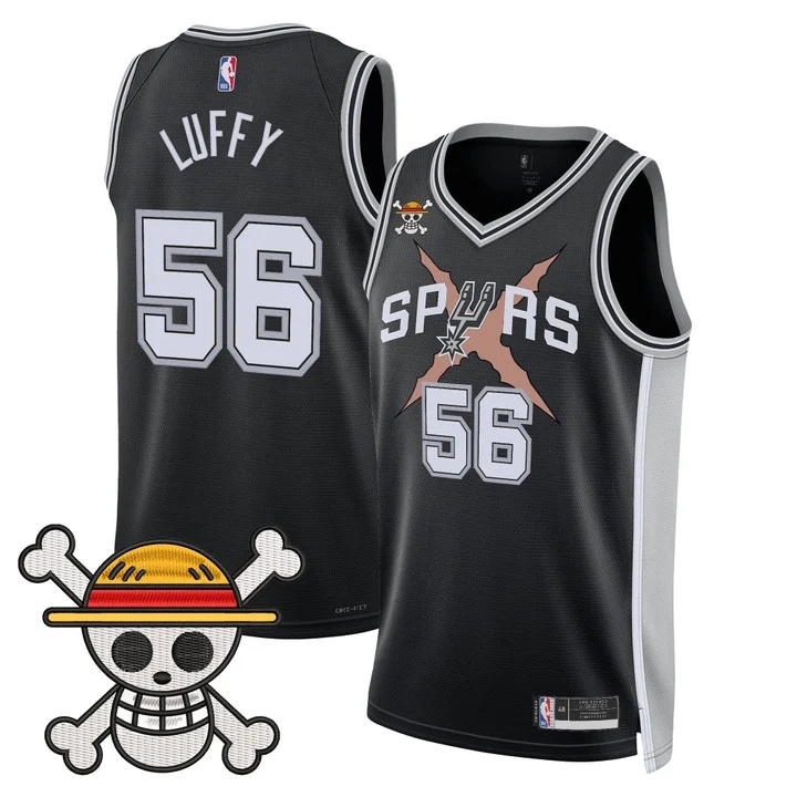 Men's San Antonio Spurs x One Piece Jersey Collection ICON #56 LUFFY