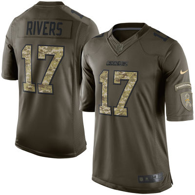 Men's San Diego Chargers 17 Philip Rivers Nike Green Salute To Service Limited Jersey