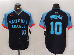 Men's San Diego Padres #10 Jurickson Profar Number Navy 2024 All Star Limited Stitched Jersey