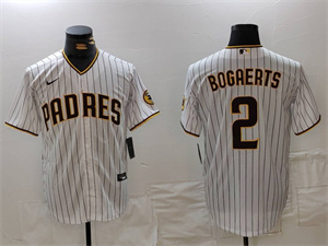 Men's San Diego Padres #2 Xander Bogaerts White Cool Base Stitched Jersey