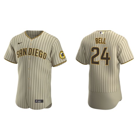 Men's San Diego Padres #24 Josh Bell Tan Brown Alternate FlexBase Player Jersey