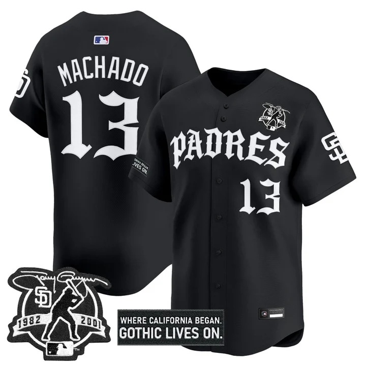 Men's San Diego Padres 'Old English Edition' Vapor Premier Limited Jersey #13 MANNY MACHADO