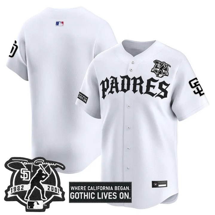 Men's San Diego Padres 'Old English Edition' Vapor Premier Limited Jersey WHITE BLANK