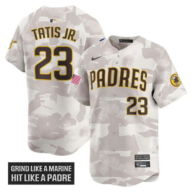 Men's San Diego Padres 2025 Armed Forces Day Vapor Premier Limited Jersey CAMO #23 FERNANDO TATIS JR..webp