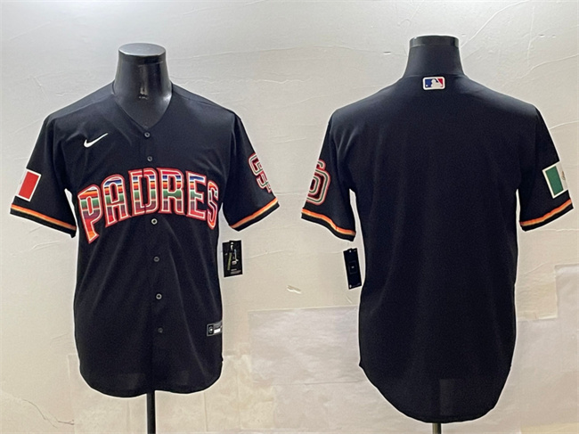Men's San Diego Padres Blank Black Mexico Cool Base Stitched Baseball Jersey