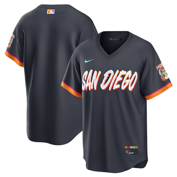 Men's San Diego Padres Blank Obsidian 2026 City Connect Stadium Limited Stitched Baseball Jersey