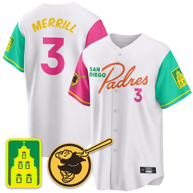 Men's San Diego Padres City Connect City Concept Jersey CITY CONNECT #3 JACKSON MERRILL