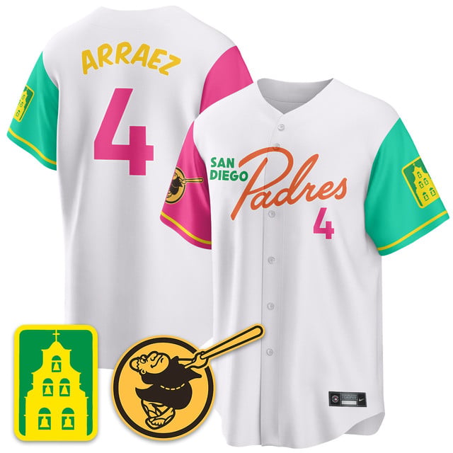 Men's San Diego Padres City Connect City Concept Jersey CITY CONNECT #4 LUIS ARRAEZ