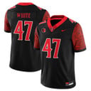Men's San Diego State Football 2025 Limited Jersey - All Stitched Black Trey White - 47