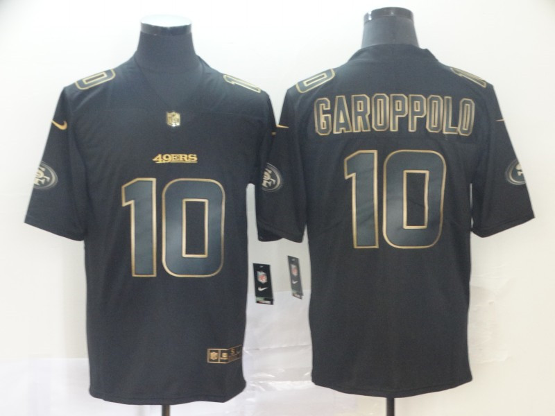 Men's San Francisco 49ers #10 Jimmy Garoppolo NFL TEAMS Black Smoke Fashion Limited Jerse
