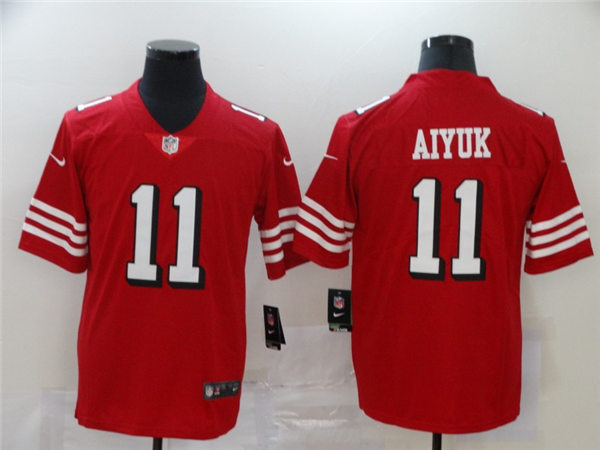 Men's San Francisco 49ers #11 Brandon Aiyuk Nike Red Vapor Untouchable Color Rush Limited Player Jersey
