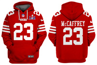 Men's San Francisco 49ers #23 Christian McCaffrey Red Super Bowl LVIII Alternate Pullover Hoodie