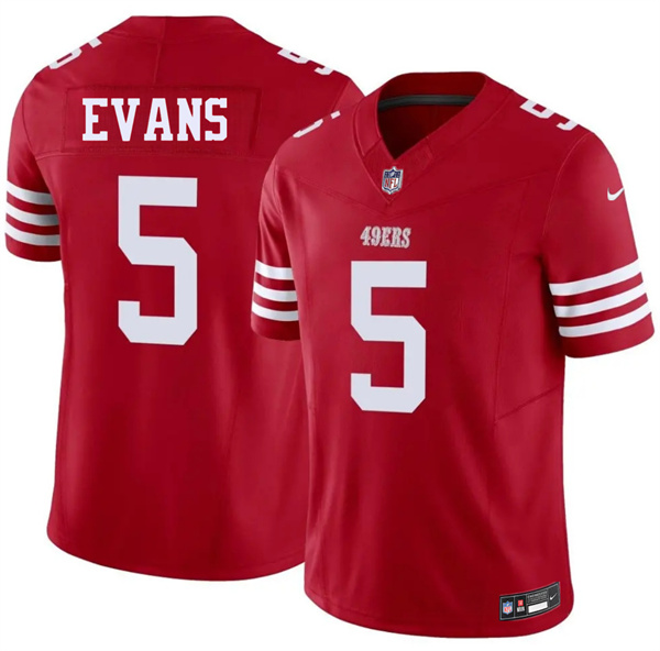 Men's San Francisco 49ers #5 Mike Evans Red 2026 F.U.S.E. Vapor Untouchable Limited Football Stitched Jersey