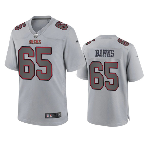 Men's San Francisco 49ers #65 Aaron Banks Gray Atmosphere Fashion Game Jersey