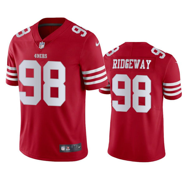 Men's San Francisco 49ers #98 Hassan Ridgeway Nike Scarlet Vapor Limited Player Jersey