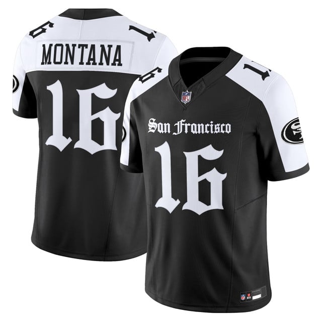 Men's San Francisco 49ers 'Gothic Edition' Vapor Limited Jersey ALTERNATE#16 JOE MONTANA