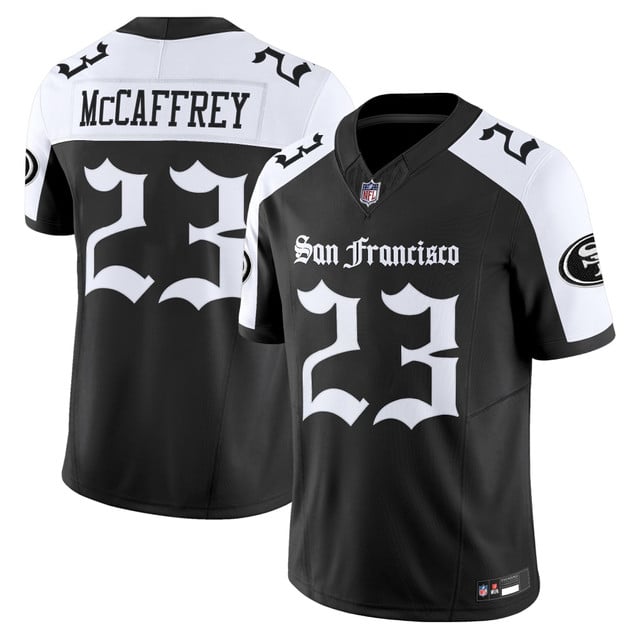 Men's San Francisco 49ers 'Gothic Edition' Vapor Limited Jersey ALTERNATE#23 CHRISTIAN MCCAFFREY
